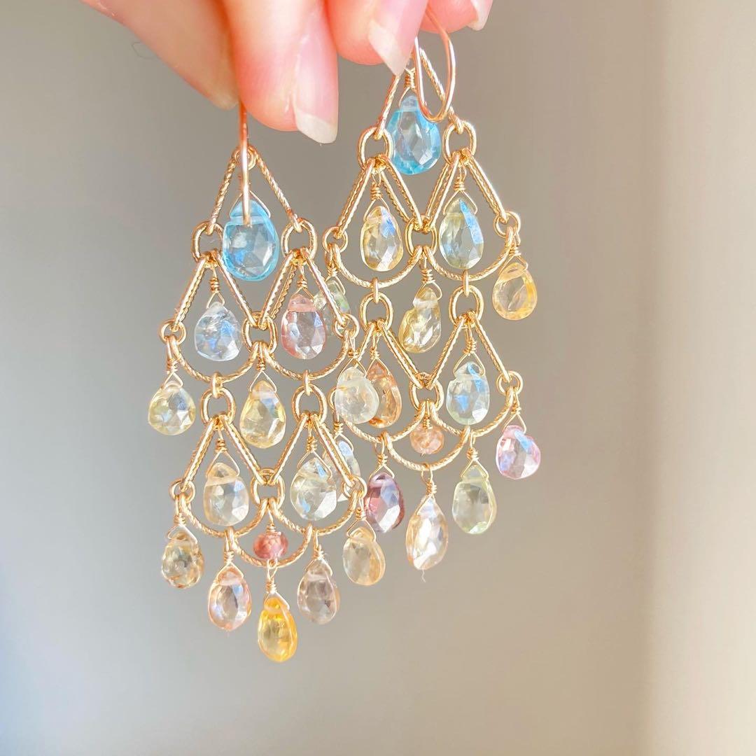 ジルコンのシャンデリアピアス
