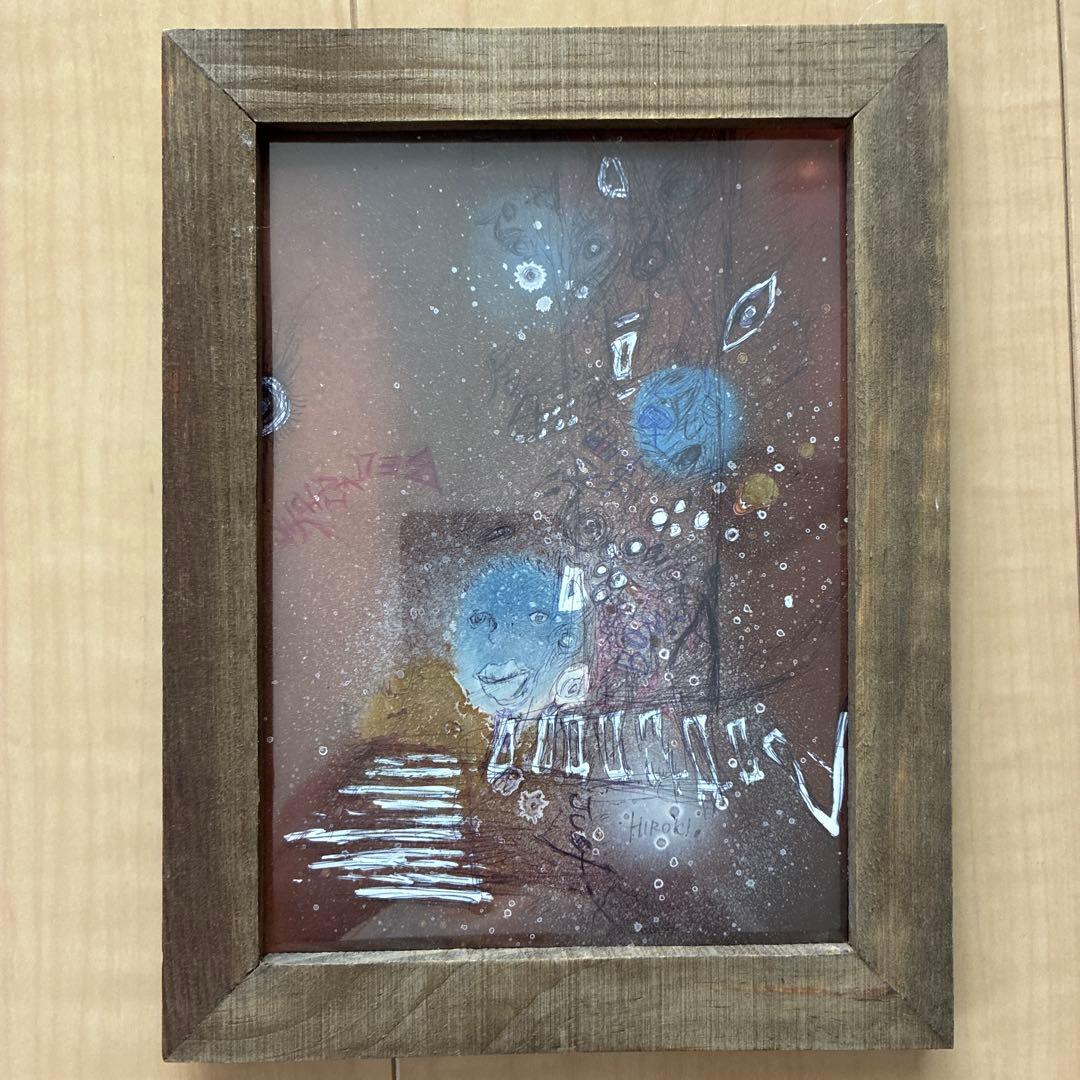 抽象画 木製フレーム付き - メルカリ
