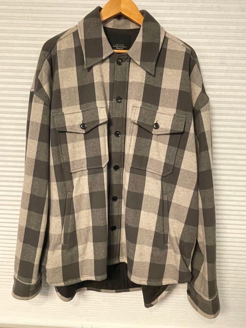 美品UNUSED アンユーズド ブロックチェック ジャケット CPO サイズ3