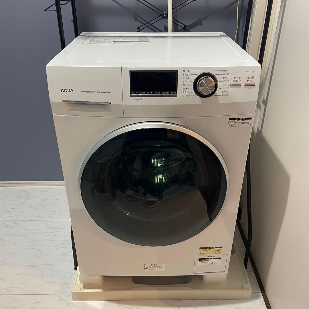 【送料込み】AQUAドラム式洗濯機 AQW-FV800E 8kg 2022年製造 ドラム式全自動洗濯機 Hot Water Washing ホワイト AQW-FV800E-W [洗濯