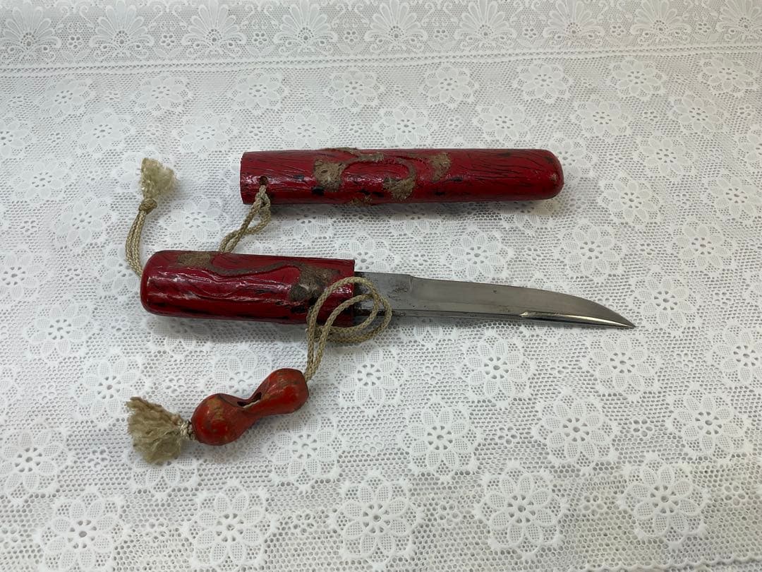 残欠刀　合法サイズ　ナイフ　伝統的な赤い木製ハンドルの刀 Yahoo!オークション -「残欠 ナイフ」の落札相場・落札価格