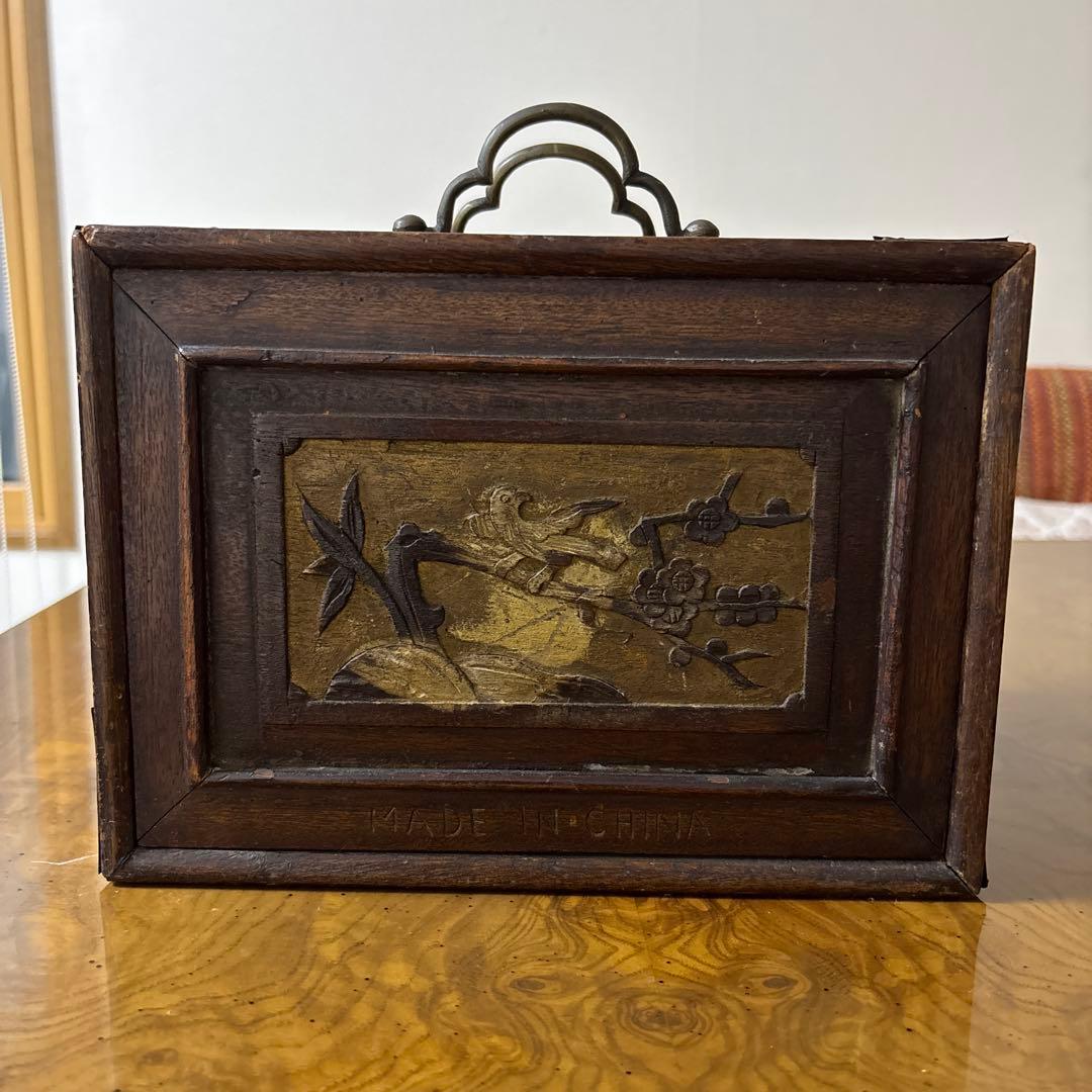 木製箱入り麻雀牌　アンティーク