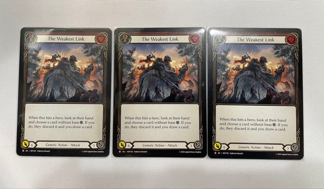 FaB 最も脆い所　英語版　３枚セット