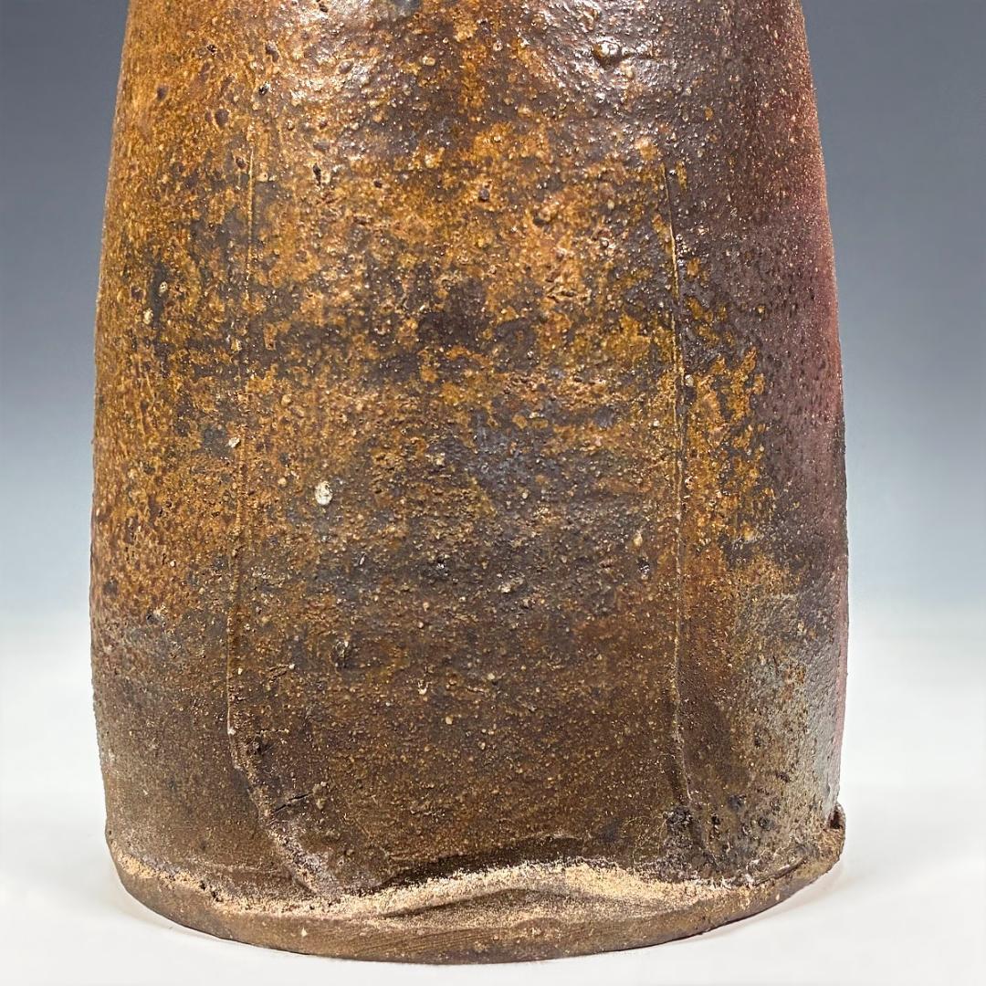 □備前焼 斉藤隆 作 花入 共箱あり 師：伊勢崎淳