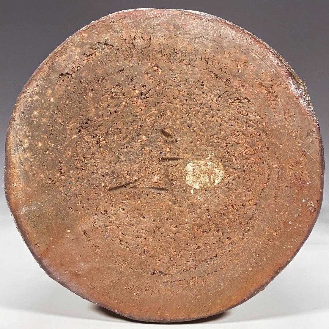 □備前焼 斉藤隆 作 花入 共箱あり 師：伊勢崎淳