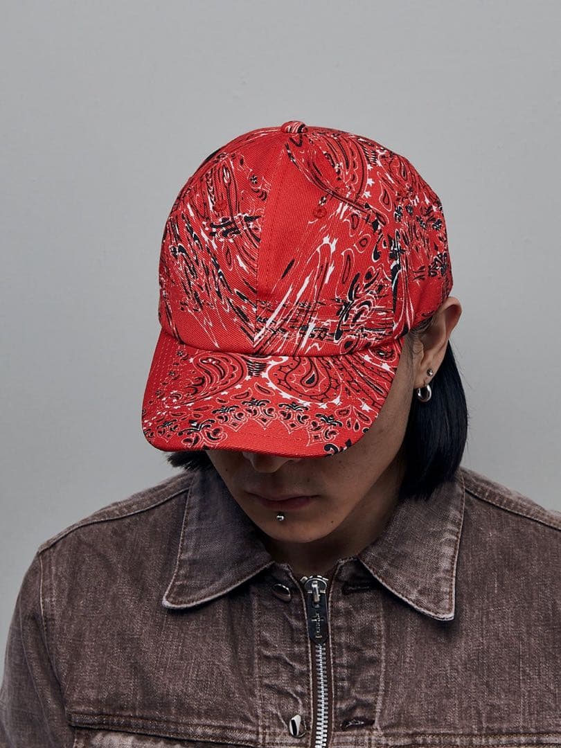 MASAT バンダナ柄 キャップ　MASU MARBLE BANDANA CAP MASU(エムエーエスユー)のMARBLE BANDANA CAP RED(キャップ)の通販
