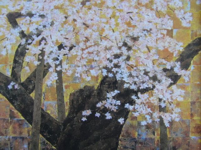 福島一二三、【御車返しの桜】、希少な画集画、新品高級額 額装付