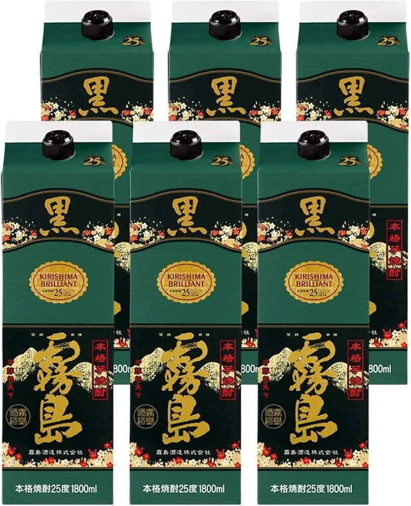 黒霧島 25度 1.8L パック 6本セット