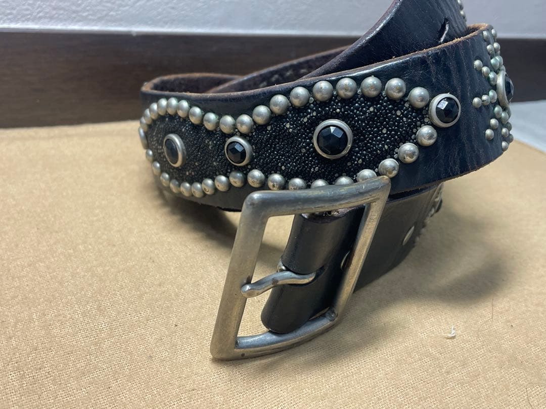 HTC オーバーレイピーナッツベルト スティングレイ ブラックストーン 茶芯 HTC(Hollywood trading Company) Overlay Peanut Belt(オーバーレイ