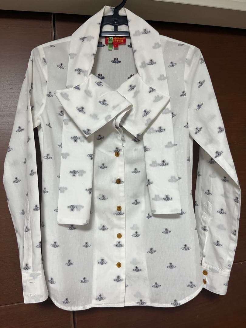 ヴィヴィアンウエストウッド ボウタイ ブラウス 総柄 オーブ刺繍 レッドレーベル