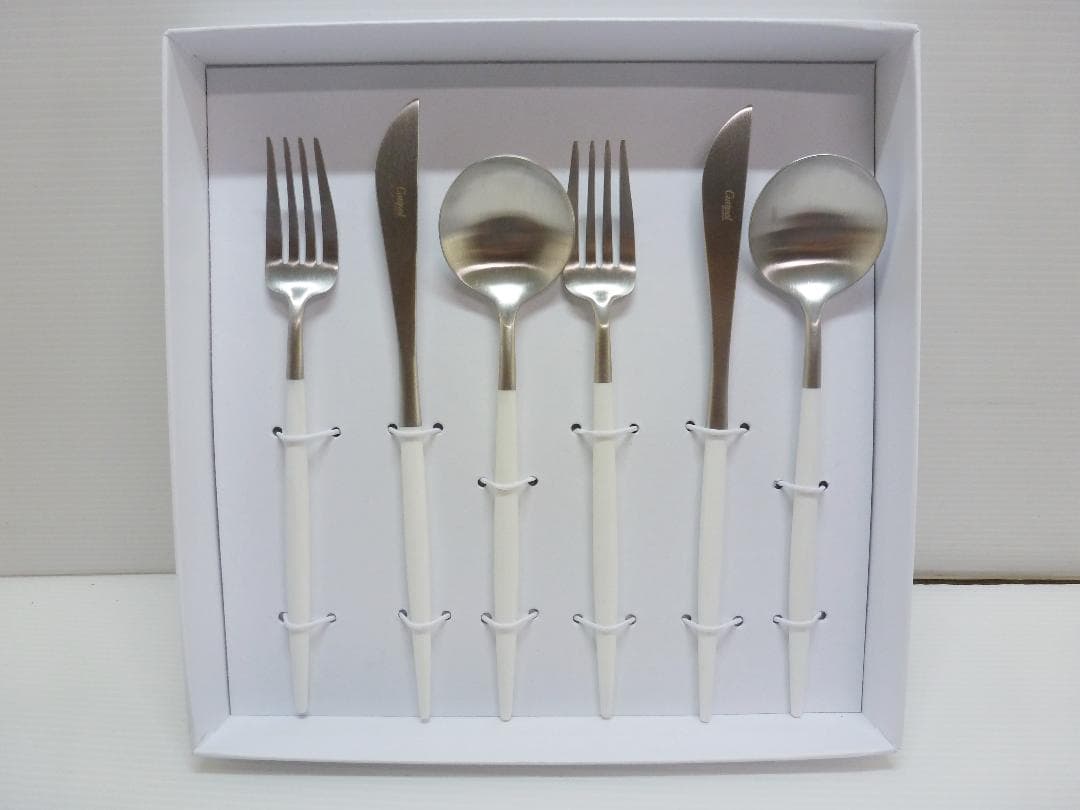 Cutipol クチポール GOA シルバー×ホワイト ディナー 6本セット クチポール Cutipol GOA ゴア シルバー×ホワイト 6点セット ディナー