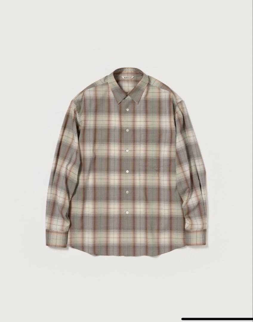 トップス AURALEE25ss SUPER LIGHT WOOL CHECK SHIRT