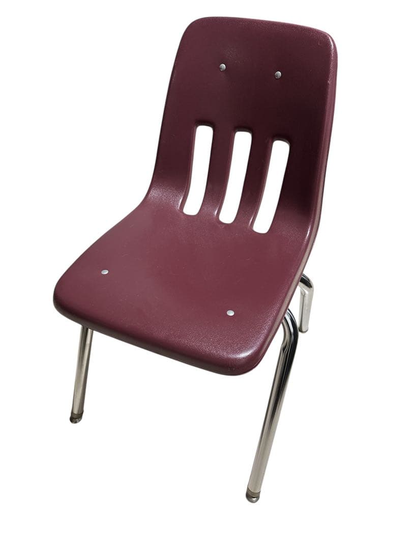 【希少】Virco バルコ スタッキングチェア M9018 ワイン レッド