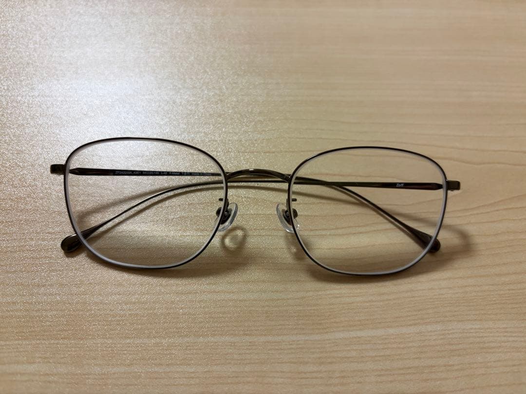 zoff ウェリントンメガネ　度あり　ブラウン　ユニセックス