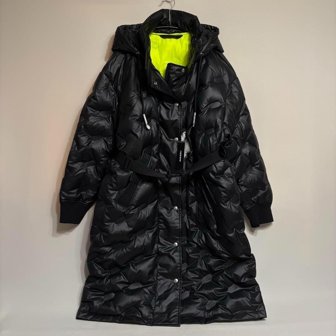 新品未使用 DIESEL ディーゼル ロング丈 ダウンジャケット M DIESEL（ディーゼル） W PATNEW RUSS JACKET ナイロン ロング ダウン