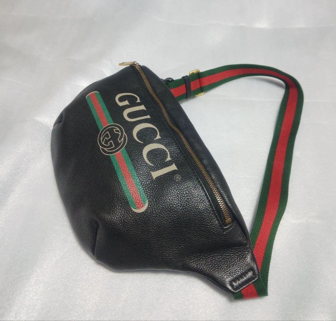 GUCCI ビンテージロゴ ボディバッグ ウエストバッグ ラージ - メルカリ