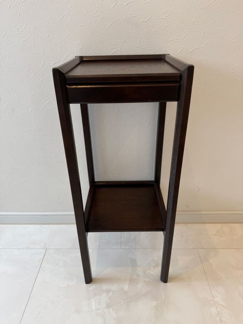 カリモク　電話台　花台　サイドテーブル　小物置き　生け花 カリモク 花台 ラタン棚 サイドテーブル 電話台 木製 - メルカリ