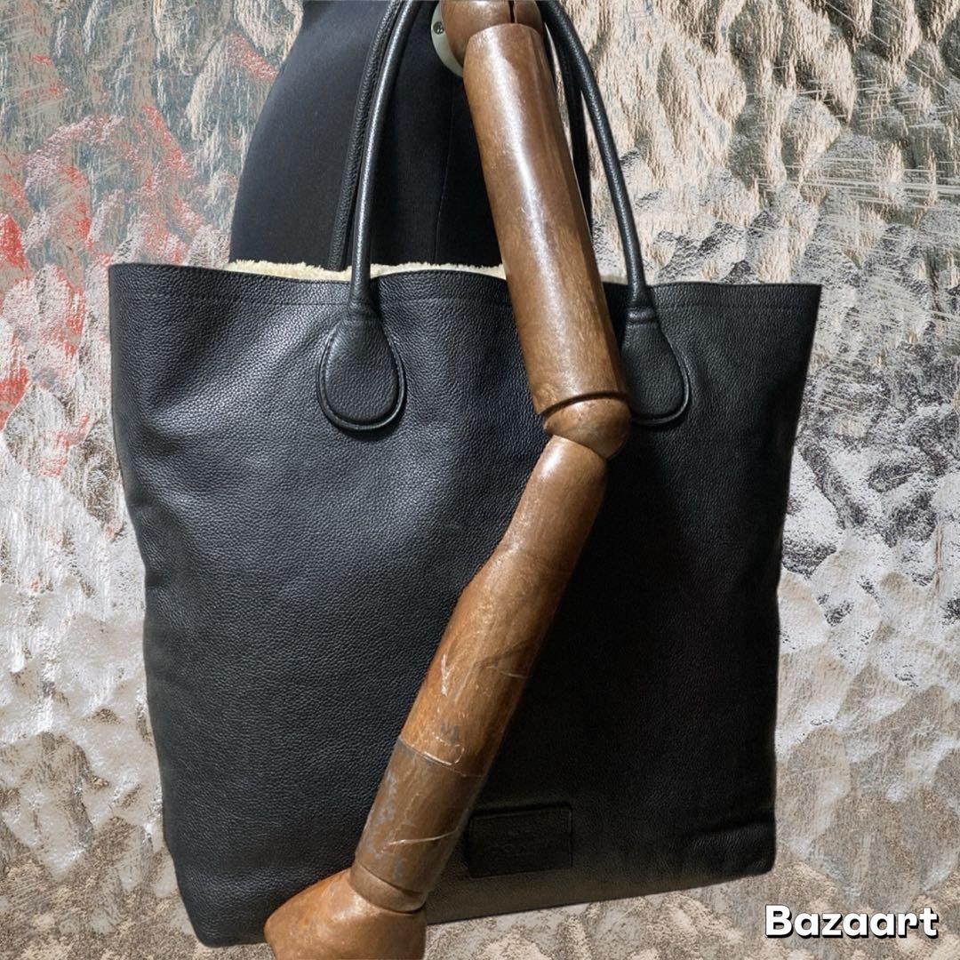 美品 COACH コーチ ムートントート レザートートバッグ ビジネスバッグ 黒