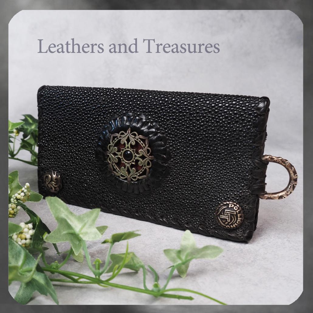 LEATHERS AND TREASURES バイカーウォレット Y2K エイ革