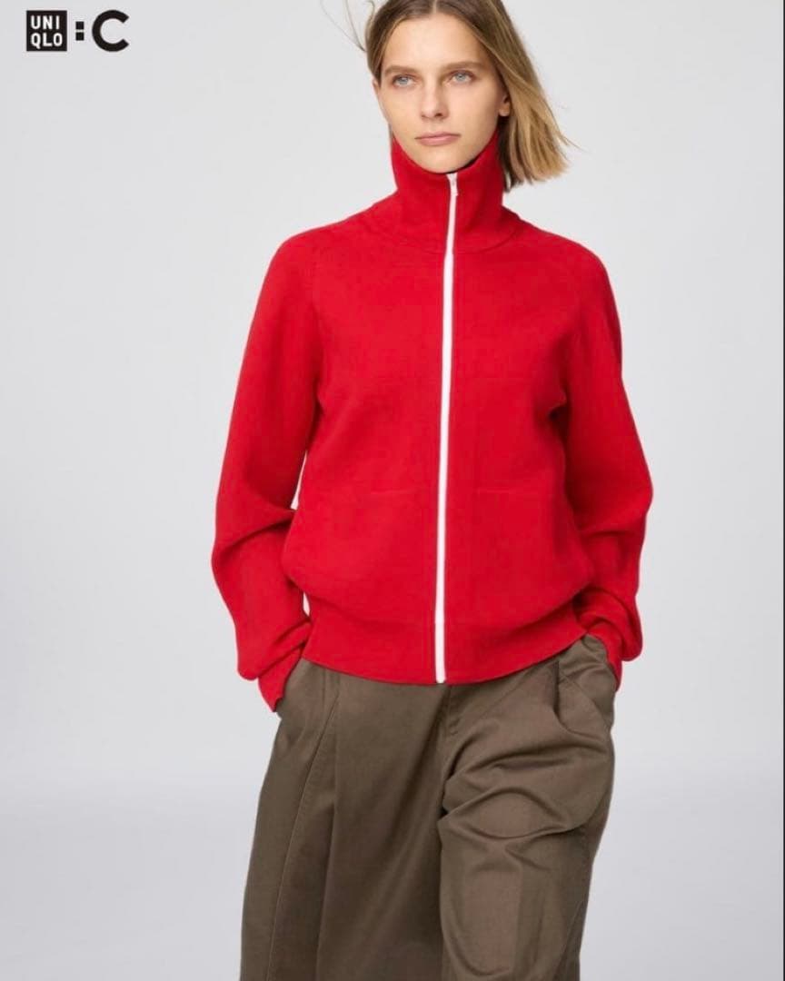 UNIQLO C ミラノリブフルジップカーディガン 15 RED L ユニクロC ミラノリブフルジップカーディガン 15RED XL - メルカリ