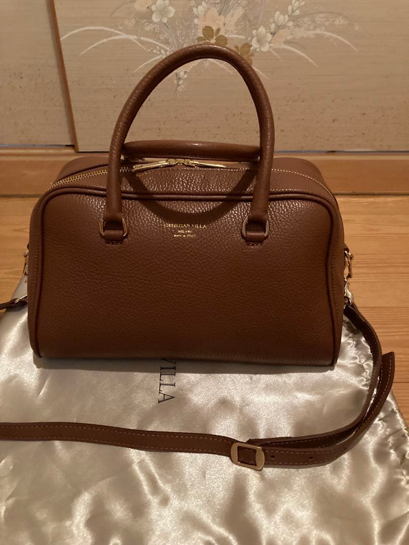 極美品⭐︎クリスチャンヴィラ　ボストンバッグ　キャメル