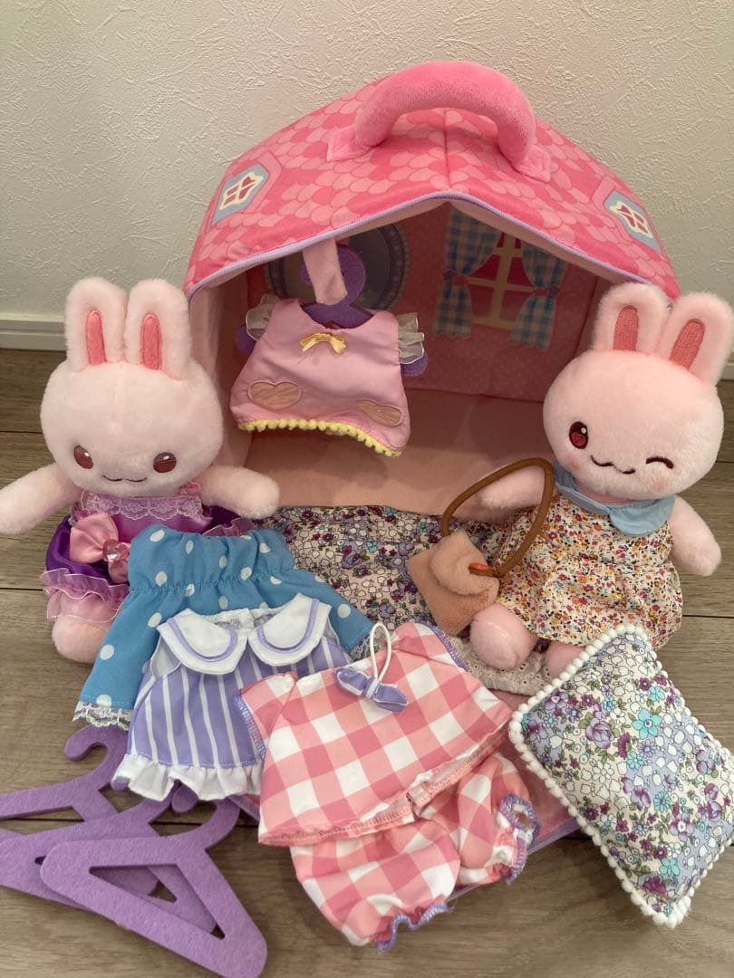 マザーガーデン うさもも おほしさまハウス ぬいぐるみ ハウス型収納ケース