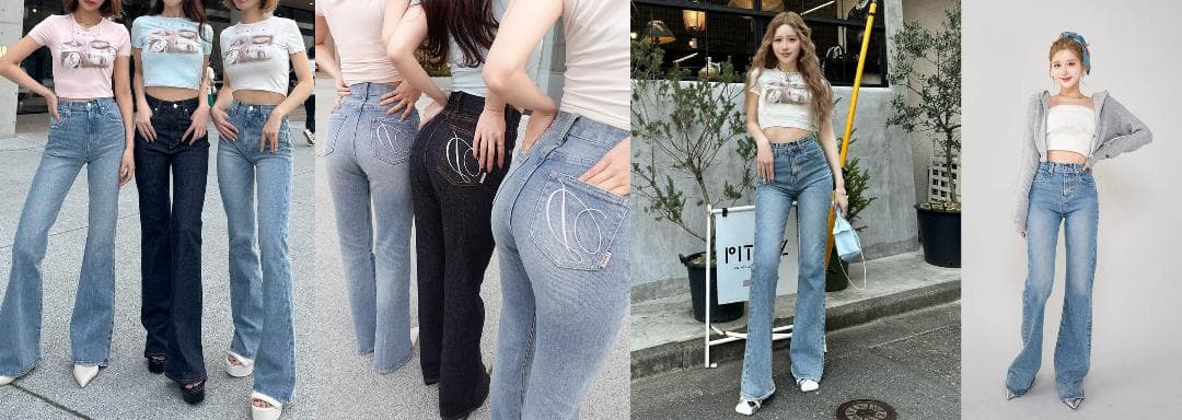 ダーリッチ darich セミフレアデニムパンツ BLU ブルー M 裾上げ済み