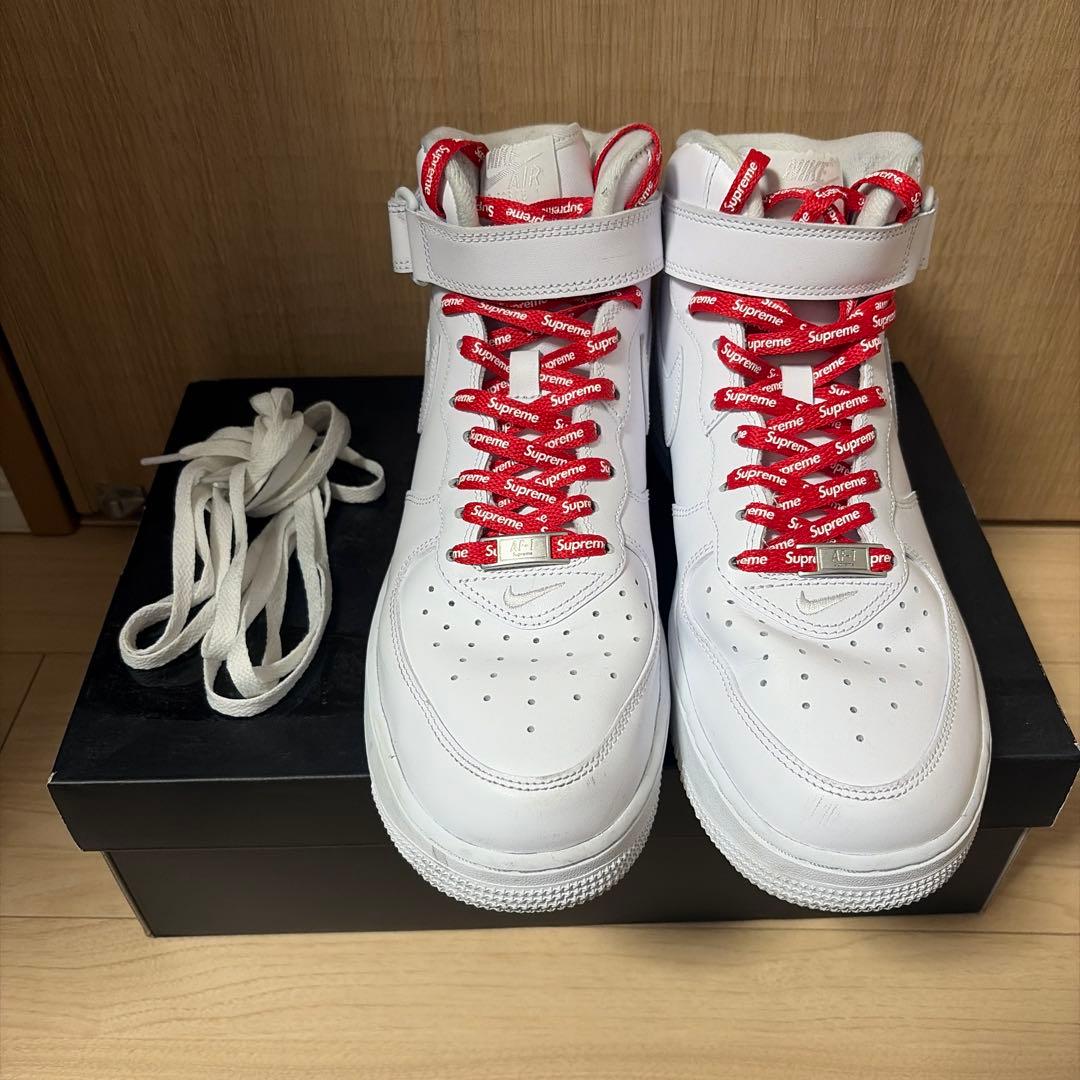 靴 Supreme Air Force 1 mid 28 cm Brand New Supreme® x Nike® Air Force 1 Mid Black - Size 9.5