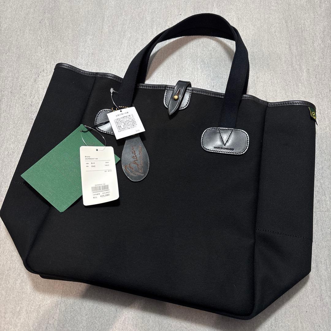 Brady ブラックキャンバストートバッグ Made in England