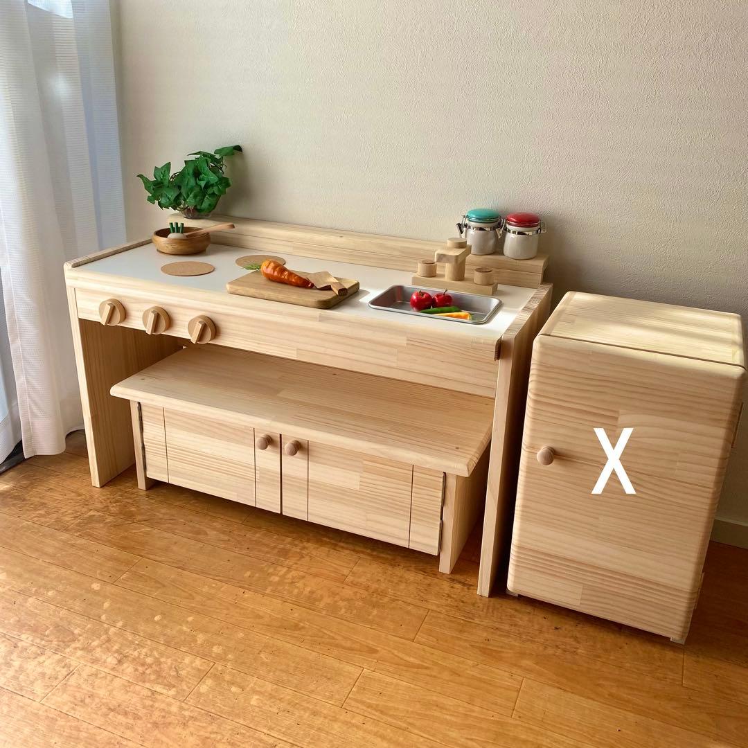 ワイドtype★キッズデスク&おままごとキッチン★ pap&mam ★NA80 キッズデスク&おままごとキッチン☆ワイドtype ☆ pap&mam【NA80