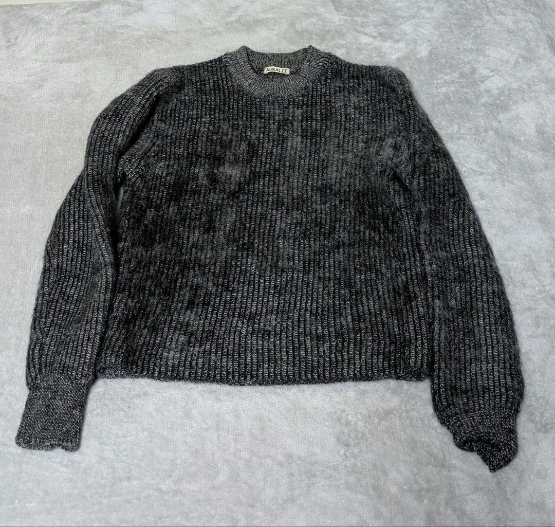 AURALEE オーラリー モヘヤ ウール ニット グレー