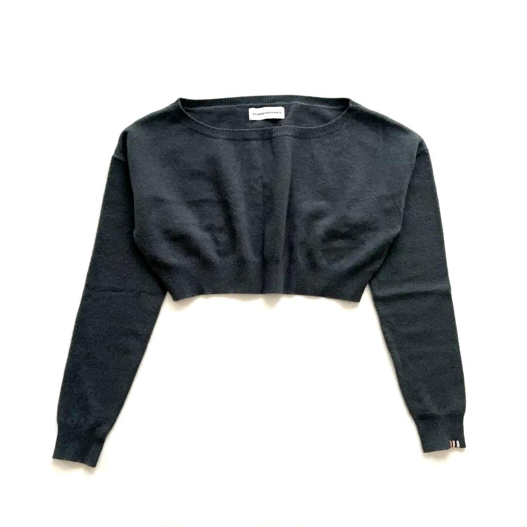 extreme cashmere xショート丈 ニット グレー