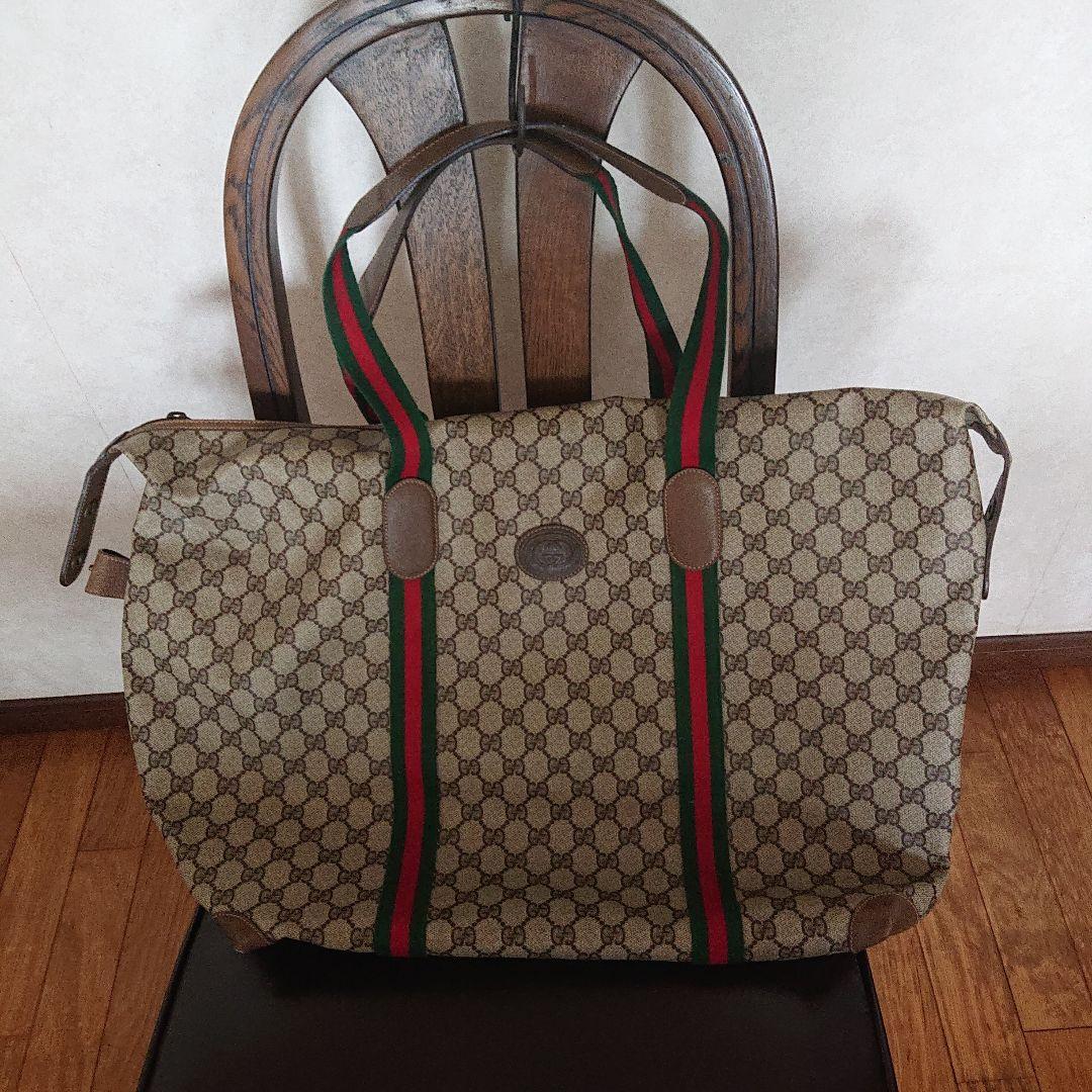 Gucci オールドグッチ モノグラム シェリーライン GG柄ボストンバッグ