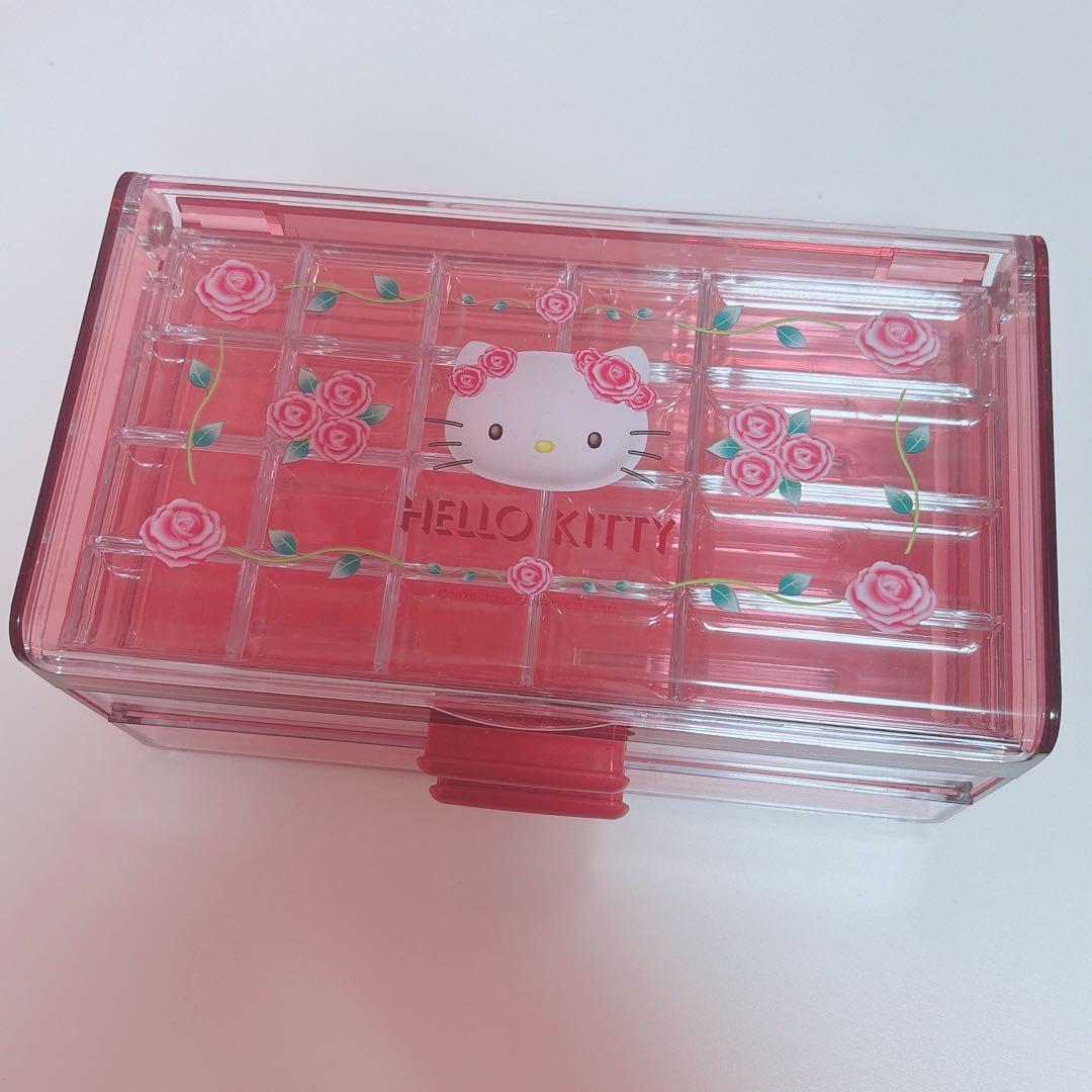 ハローキティ アクセサリーBOX トレー付き ローズキティ　三段チェスト　ケース