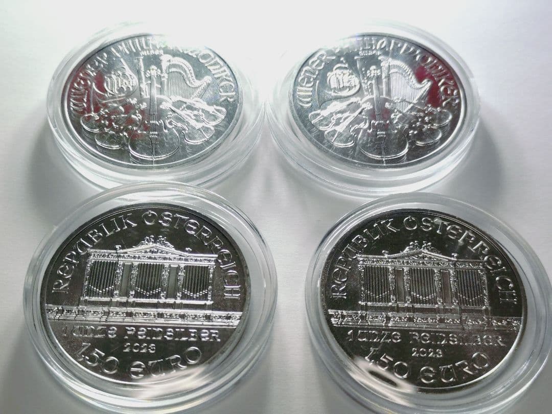 オーストリア ウィーンフィル1オンス銀貨 4枚セット コインケース付き