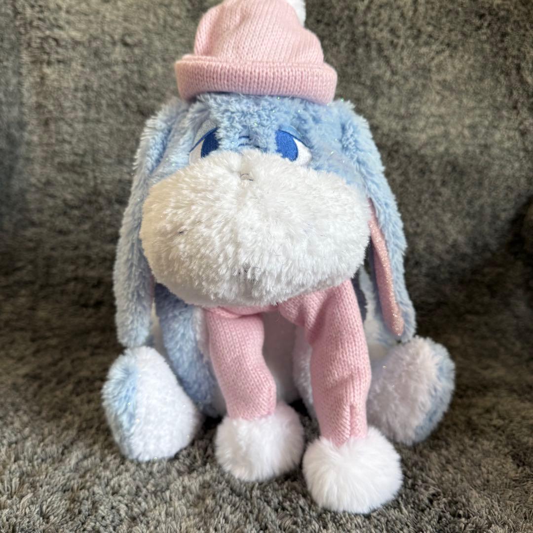 イーヨー ぬいぐるみ　ピンク×ブルー Winter