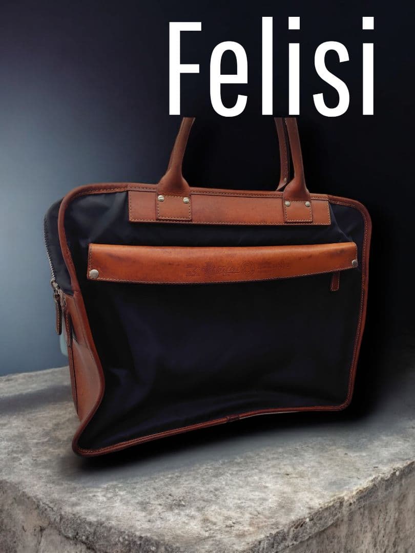 Felisi フェリージ　ビジネスバッグ ナイロン 黒 内側 レザー Felisi（フェリージ） トートバッグ 15/20/NK+DS メンズ レザー