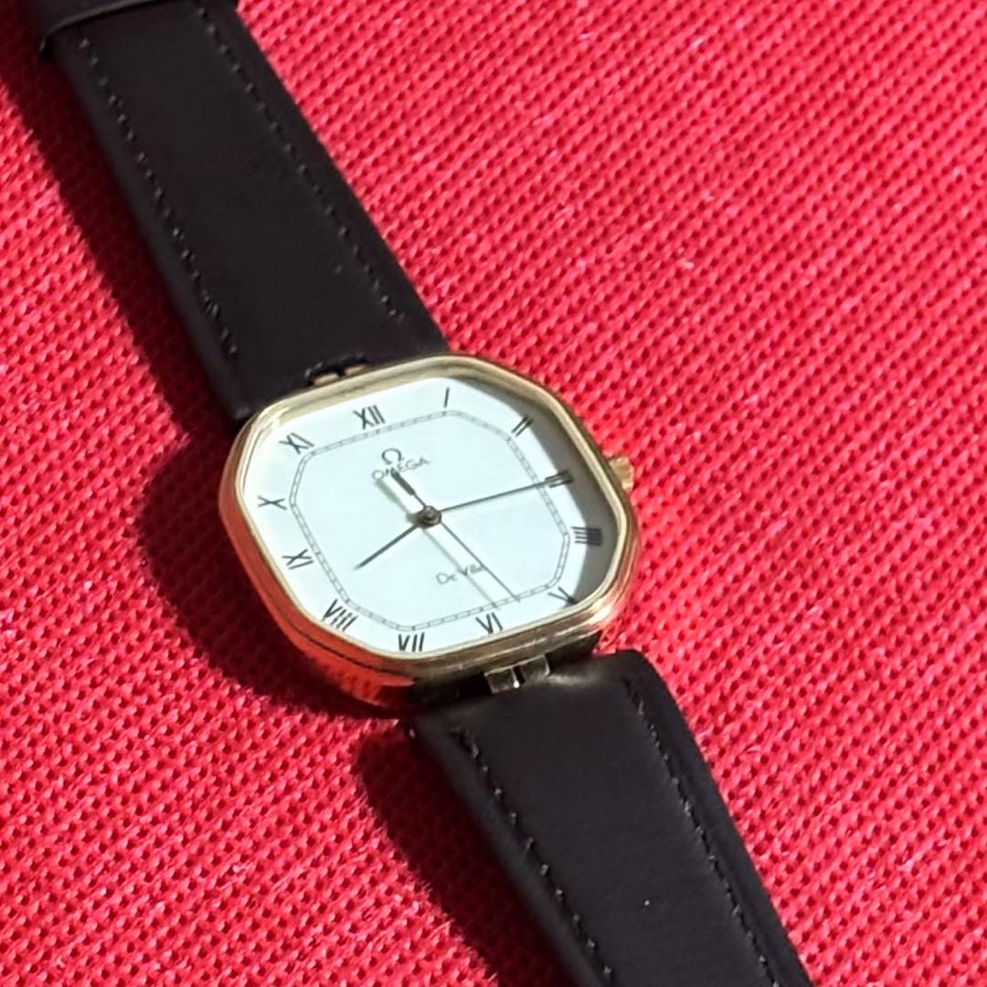 『可動品』OMEGA De Ville スクエア型時計 OMEGA オメガ DE VILLE デビル スクエア ウォッチ 腕時計 ゴールド