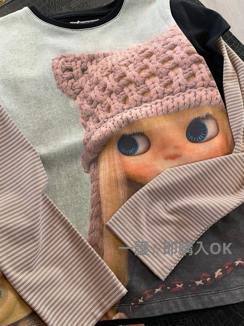 COYSEIO x BLYTHE ドールプリント ストライプ 長袖Tシャツ - メルカリ