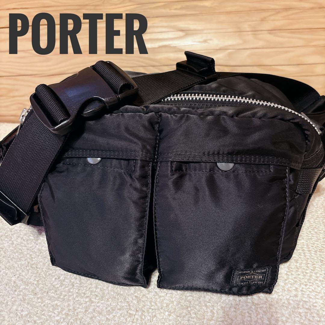 美品 PORTER ポーター タンカー ショルダー ボディバッグ 黒