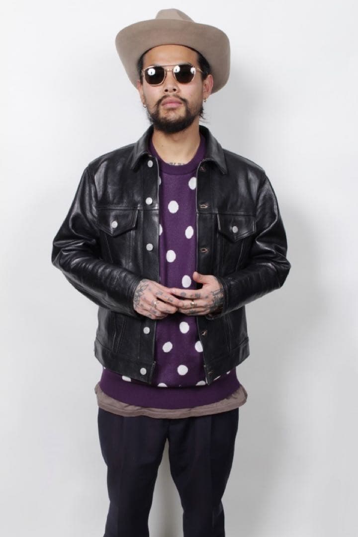 ワコマリア　レザートラッカージャケット WACKO MARIA ワコマリア LEATHER TRUCKER JACKET(TYPE-1) - CONUR