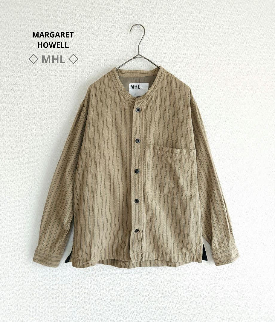 ◇ねこ様◇MARGARET HOWELL　MHL 　ノーカラー　シャツ