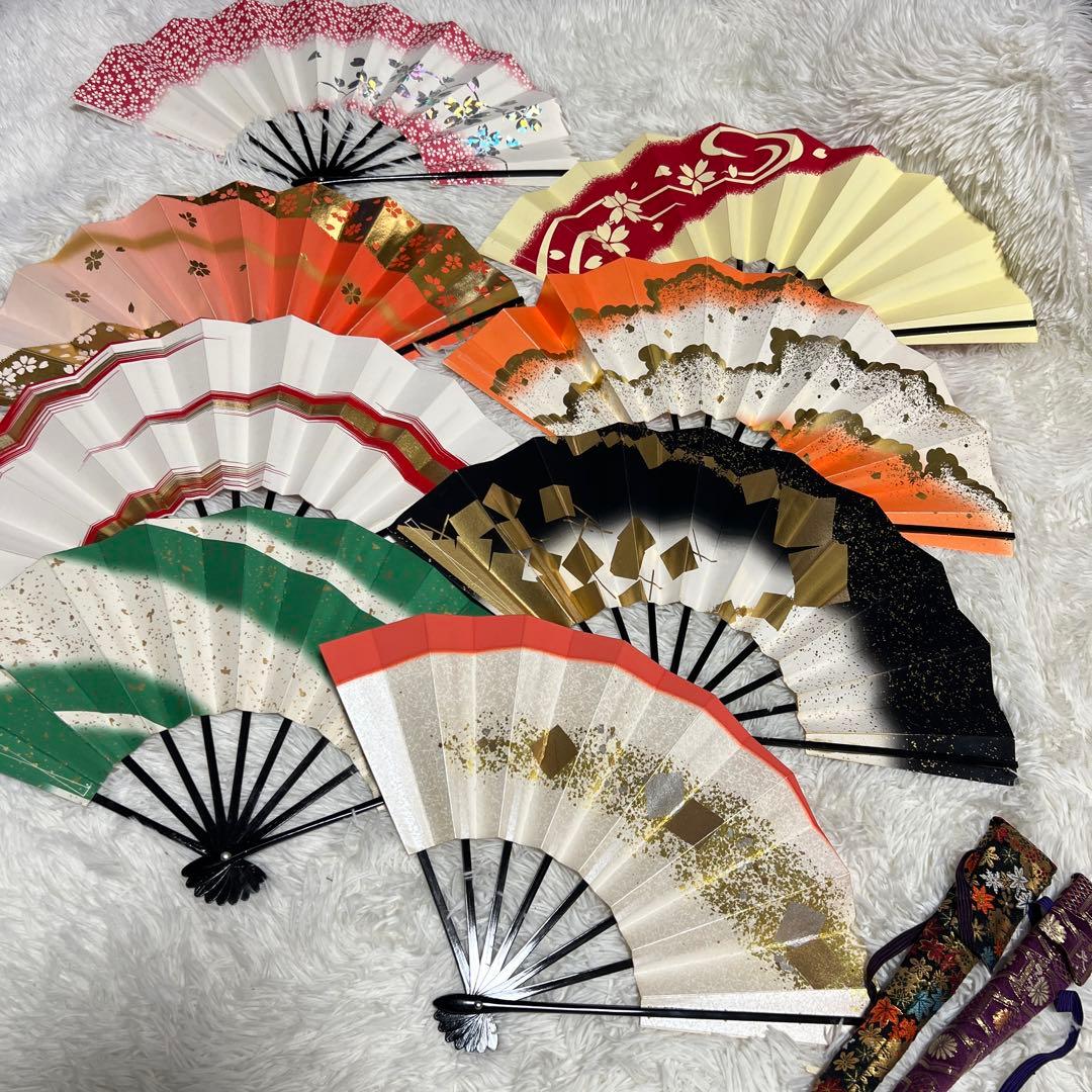k*n様 踊り　舞扇子　8本セット 舞扇子 金銀 扇子 踊り用 お得な5本セット 定番 御祝儀 琉球 正規品 表