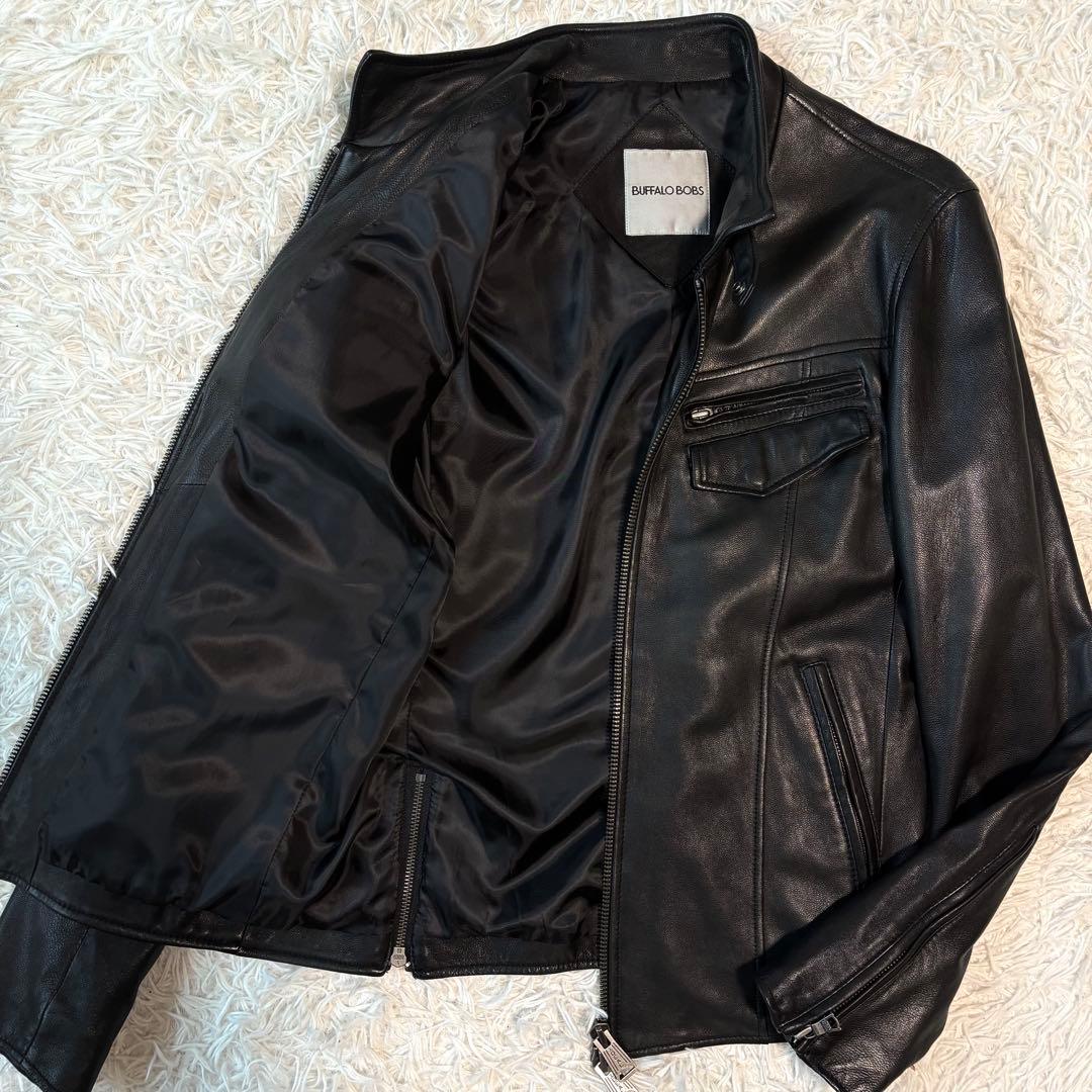 ✨極美品/やぎ革/L✨バッファローボブズ レザージャケット シングルライダース