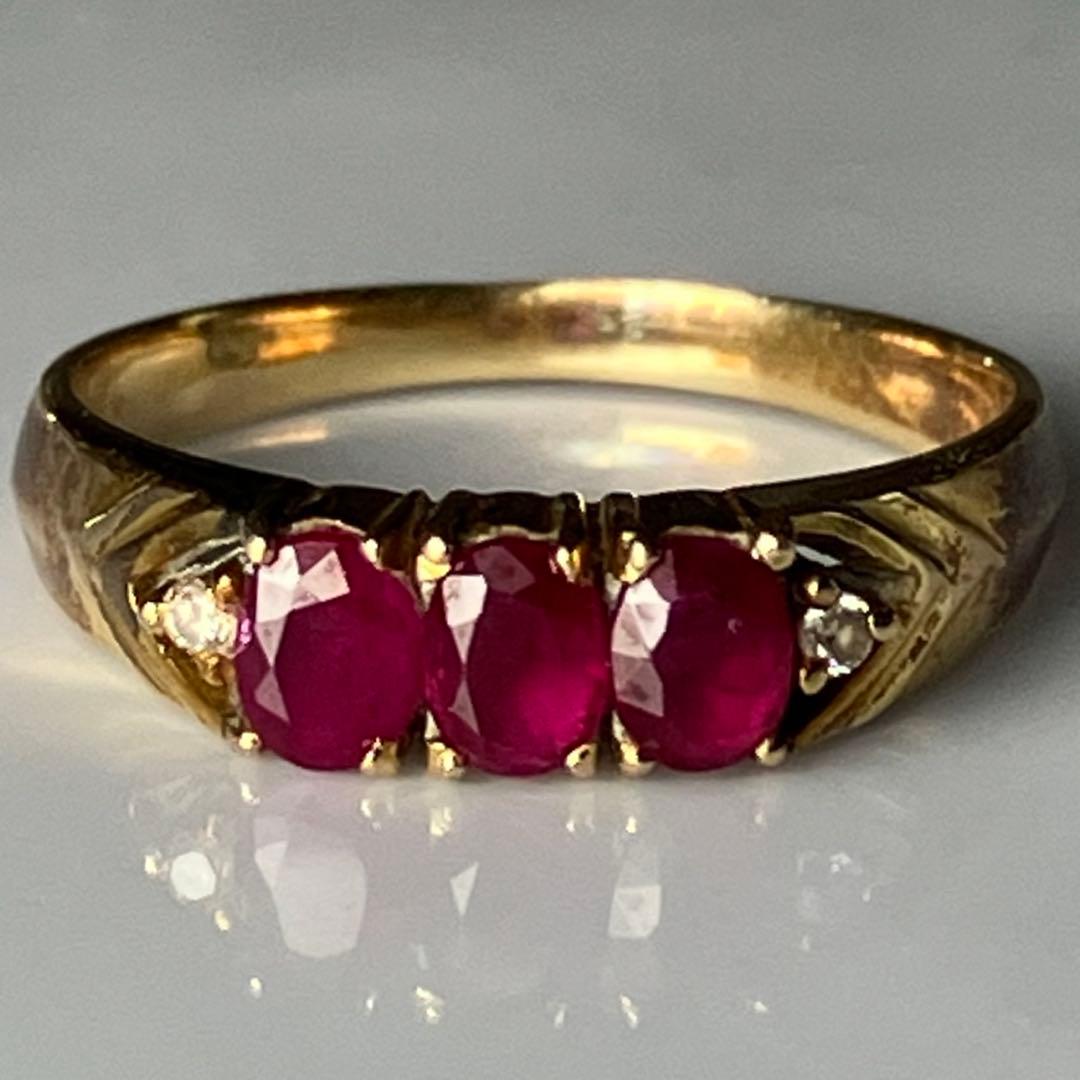 【鑑別付】ルビー ダイヤモンド リング 11号
