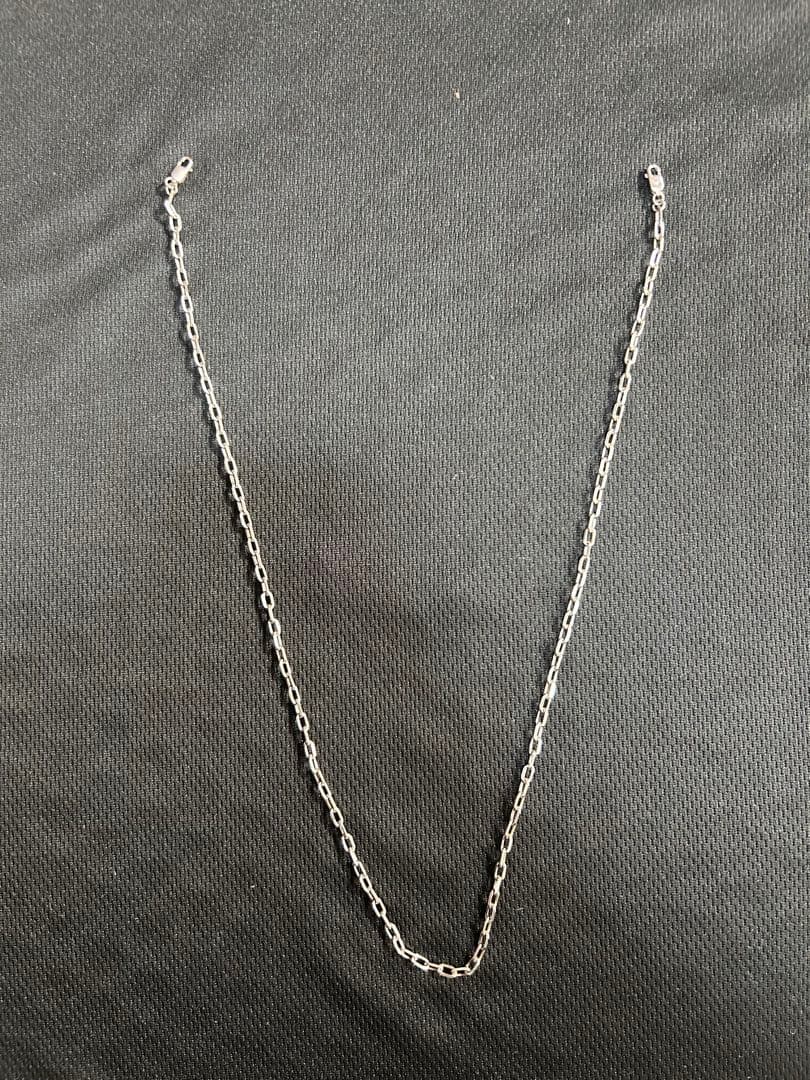 ents. シルバーネックレス　シルバー925 45cm 幅3mm 平小豆 長小豆 シルバーネックレス チェーン シルバー925