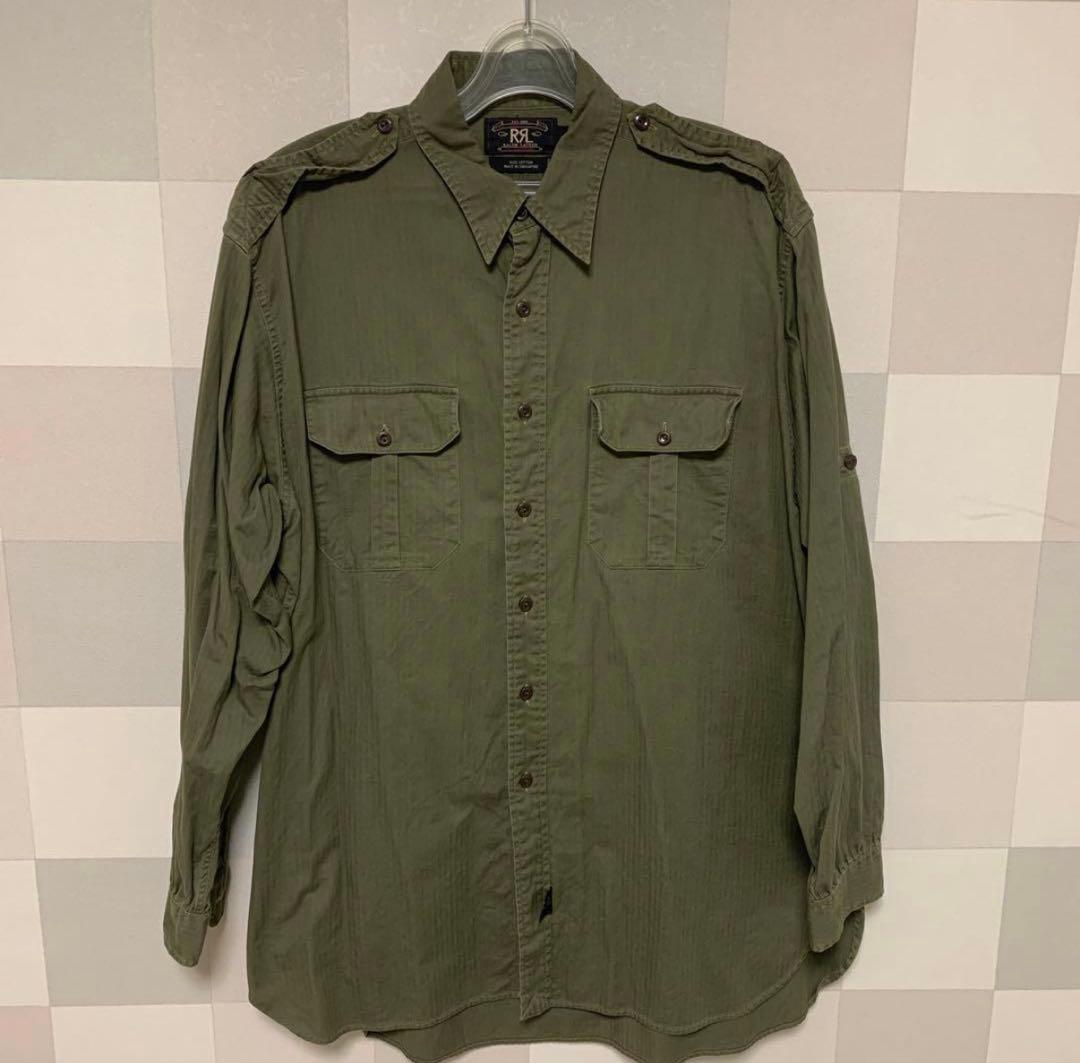 RRL ミリタリーシャツ 90s HBT 三ツ星 RRL ミリタリーシャツ 90s HBT 三ツ星 希少 三ツ星 90s RRL ミリタリー
