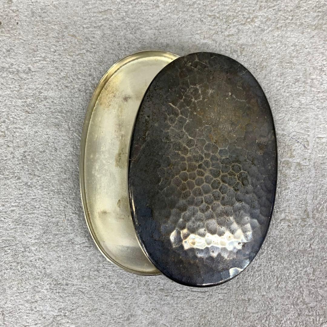 銀製小物入れ 楊枝入れ 小判型 純度不明 アンティーク雑貨