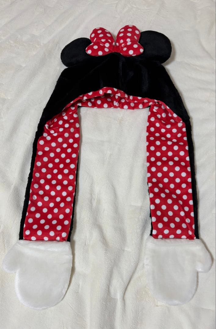 ミニー　マフラーキャップ 【限定価格】 美品】パリ ディズニー ミニー ファンキャップ マフラー 限定品 - メルカリ