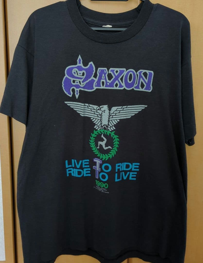 SAXON Isle of Man Live Tシャツ 1990 Stockhome | . 90s OASIS オアシス Live by the sea Tシャツ (L